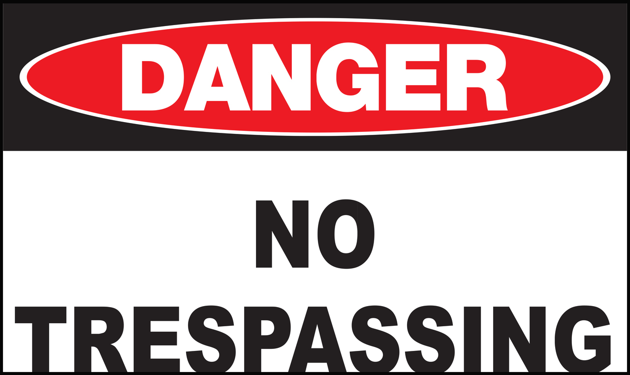 ZING Eco Safety Sign, DANGER No Trespassing, 7Hx10W, Recycled Plastic