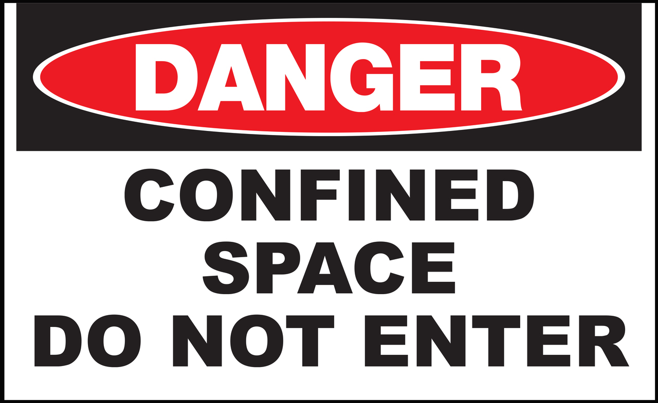 ZING Eco Safety Sign, DANGER Confined Space, 7Hx10W, Recycled Plastic