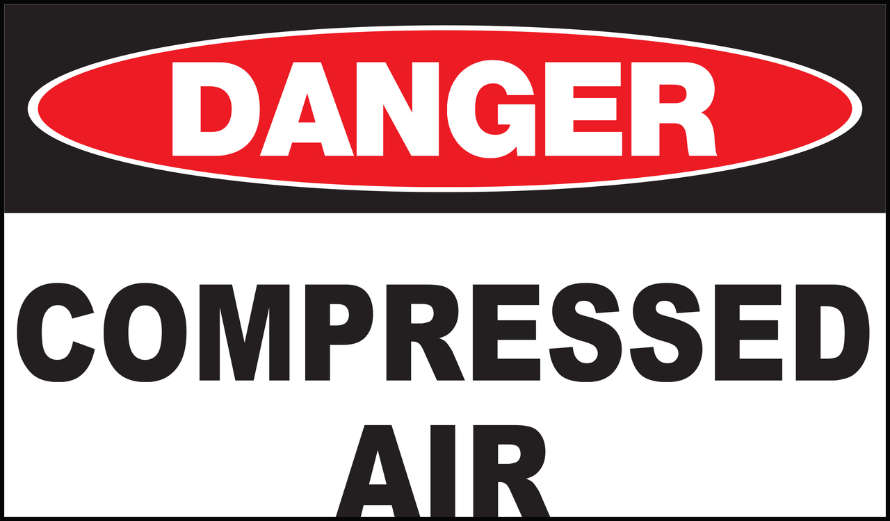 ZING Eco Safety Sign, DANGER Compressed Air, 7Hx10W, Recycled Plastic