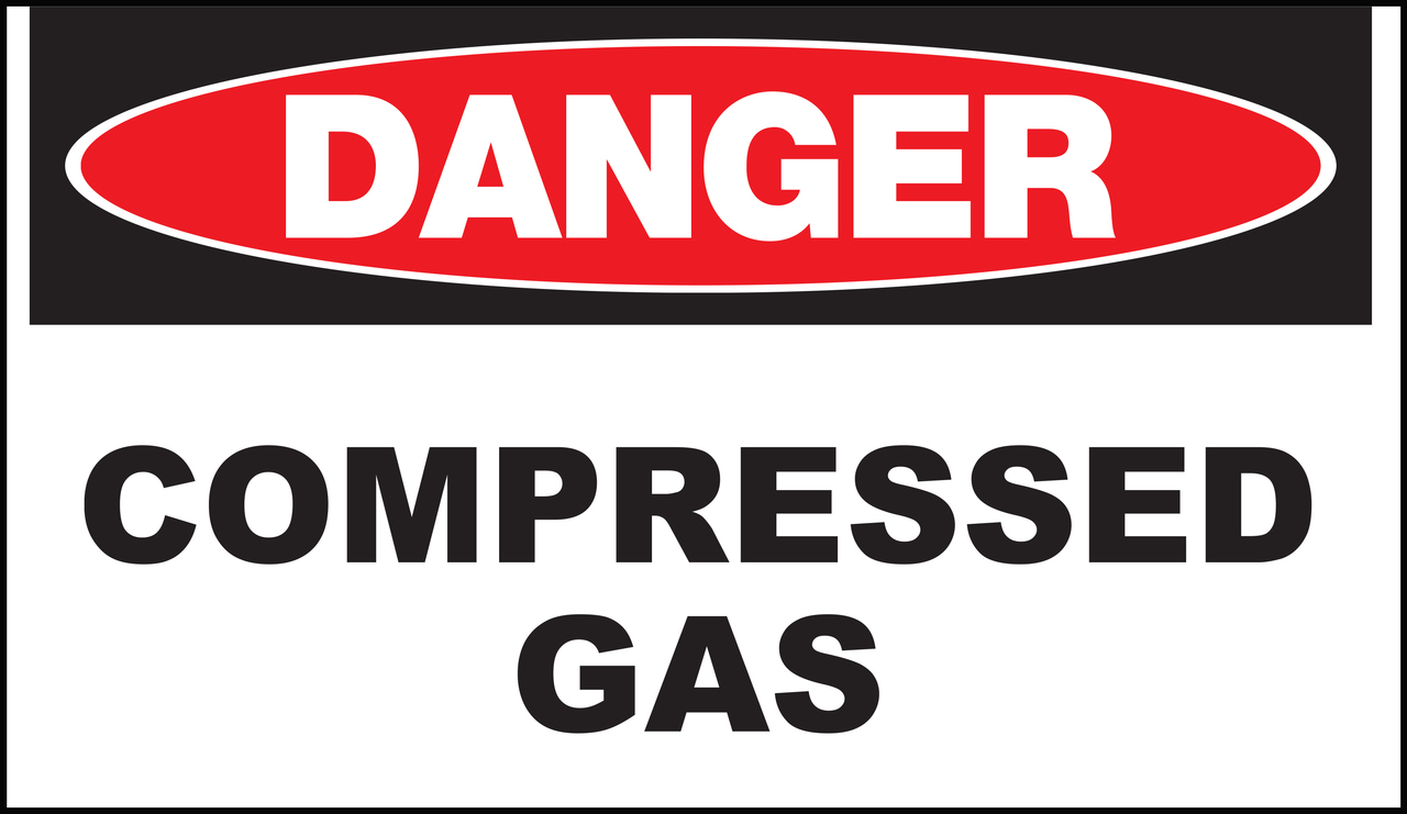 ZING Eco Safety Sign, DANGER Compressed Gas, 7Hx10W, Recycled Plastic