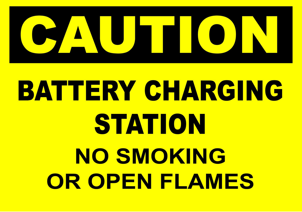 ZING Eco Safety Sign, CAUTION Battery Charging, 7Hx10W, Recycled Plastic