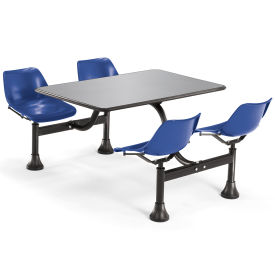 Picture of a rectangular break room table with 4 stationary seats.