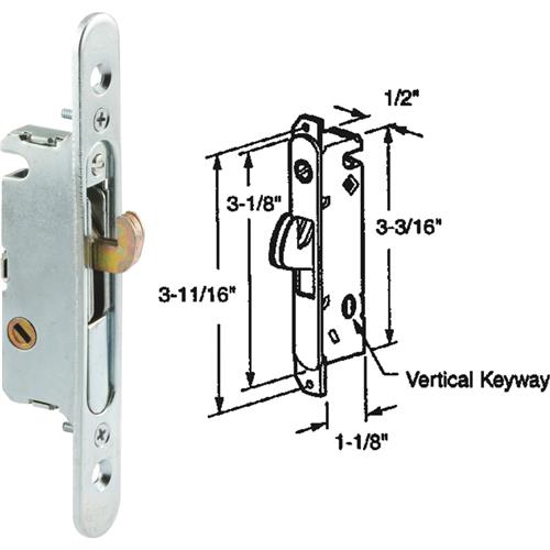 E 2164 Prime-Line Mortise Patio Door Lock With Mounting Bracket