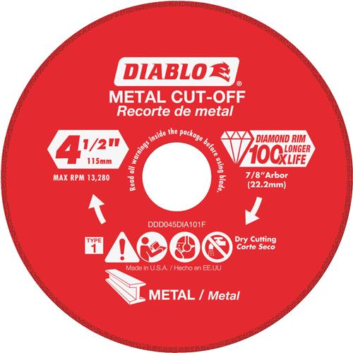 DDD060DIA101F Diablo Type 1 Diamond Cut-Off Wheel
