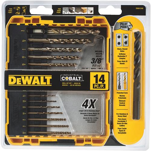 DWA1240 DeWalt 14-Piece Cobalt Drill Bit Set