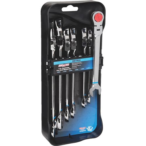 316474 Channellock 7-Piece Metric Flex Head Ratcheting Combination Wrench Set