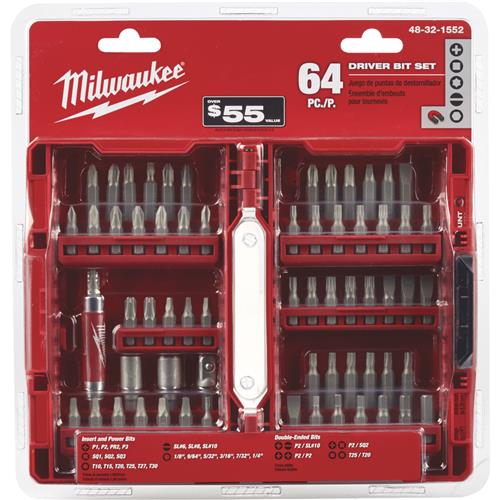 48-32-1552 Milwaukee 64-Piece Standard Screwdriver Bit Set
