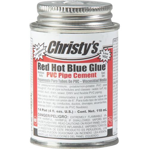 505197 Christys Low VOC Red Hot Blue Glue PVC Pipe Cement