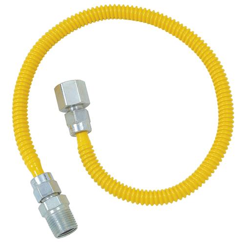10C-3132-24B Dormont 3/8 In. OD x 1/4 In. ID Coated SS Gas Connector, 1/2 In. MIP x 1/2 In. FIP
