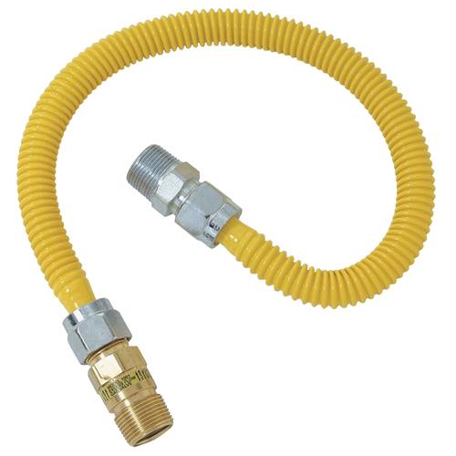 XL30C-313MV6-TS-48B Dormont 5/8 In. OD x 1/2 In. ID Coated SS Gas Connector, 1/2 In. MIP x 1/2 In. MIP