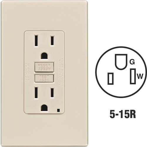 C32-GFNT1-0PW Leviton SmartLockPro Self-Test GFCI Outlet With Screwless Wall Plate