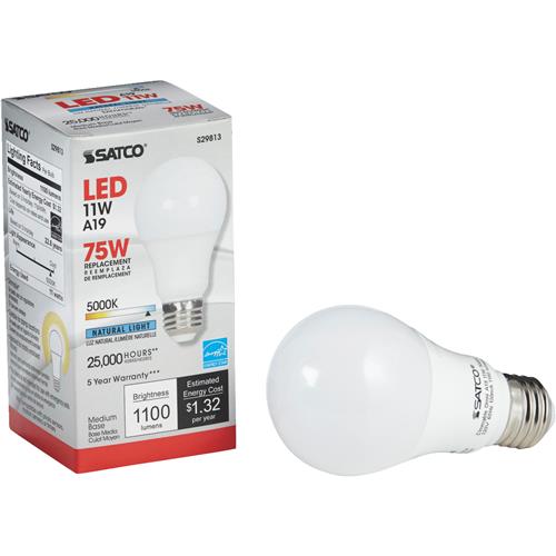 S29810 Satco A19 Medium Dimmable LED Light Bulb