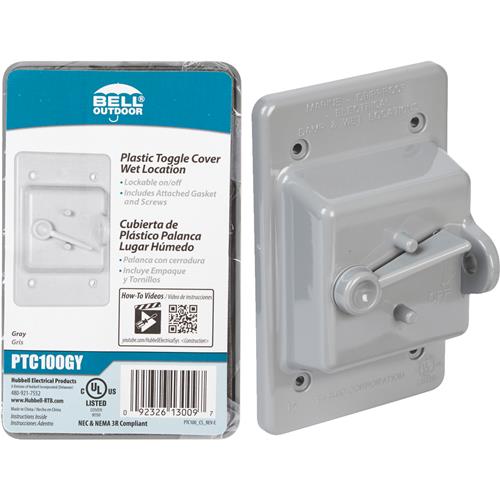 PTC100GY Bell Weatherproof Polycarbonate Outdoor Switch Cover