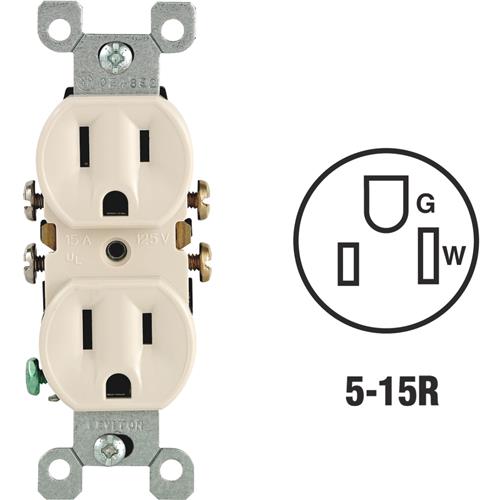 M26-05320-TMP Leviton Shallow Grounded Duplex Outlet