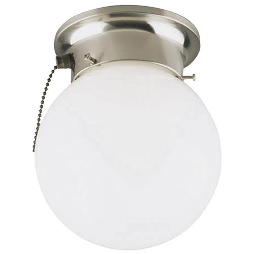 ICL9WHW Home Impressions 6 In. Flush Mount Ceiling Light Fixture With Pull Chain
