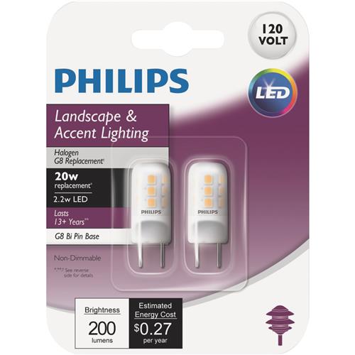 576835 Philips T4 G8 Bi-Pin LED Special Purpose Light Bulb