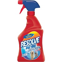 Image of a bottle of Resolve brand carpet cleaner spray.