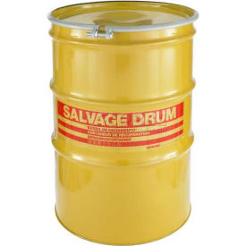 Image of a yellow painted steel barrel.