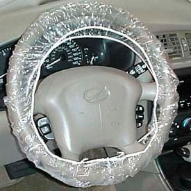 Picture of a plastic steering wheel cover.