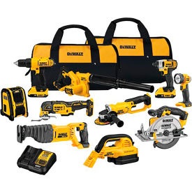 Picture of a Dewalt brand power tool combo kit.
