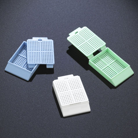 Globe Scientific Cassette, Biopsy Embedding with Attached Lid, 30? Writing Area, WHITE, 500/Dispenser Box, 2 Boxes/Unit Image