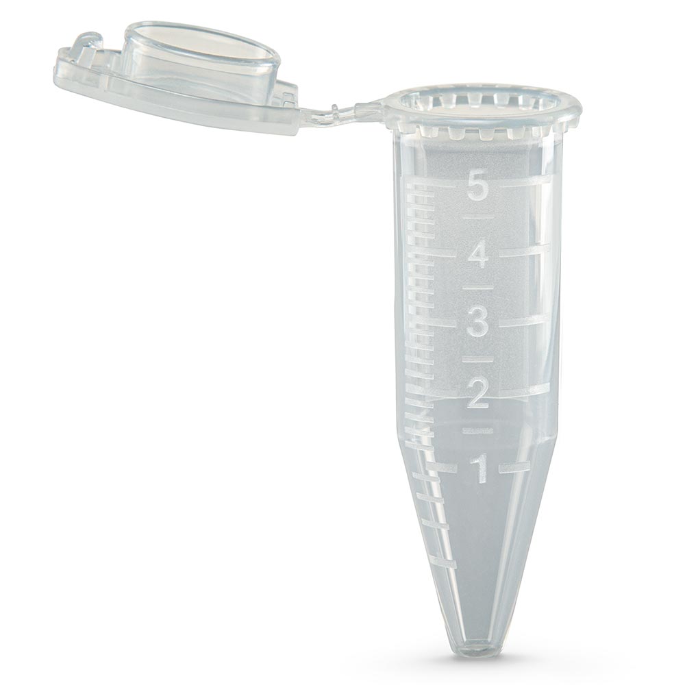 Globe Scientific Diamond Midi Centrifuge Tube, 5.0mL, PP, Attached Snap Cap, Graduated, Natural, STERILE, 20/Bag, 10 Bags/Unit Image