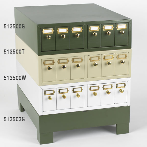 Globe Scientific Slide Storage Cabinet, 6 Drawers, Holds up to 4500 slides, Metal, White Image
