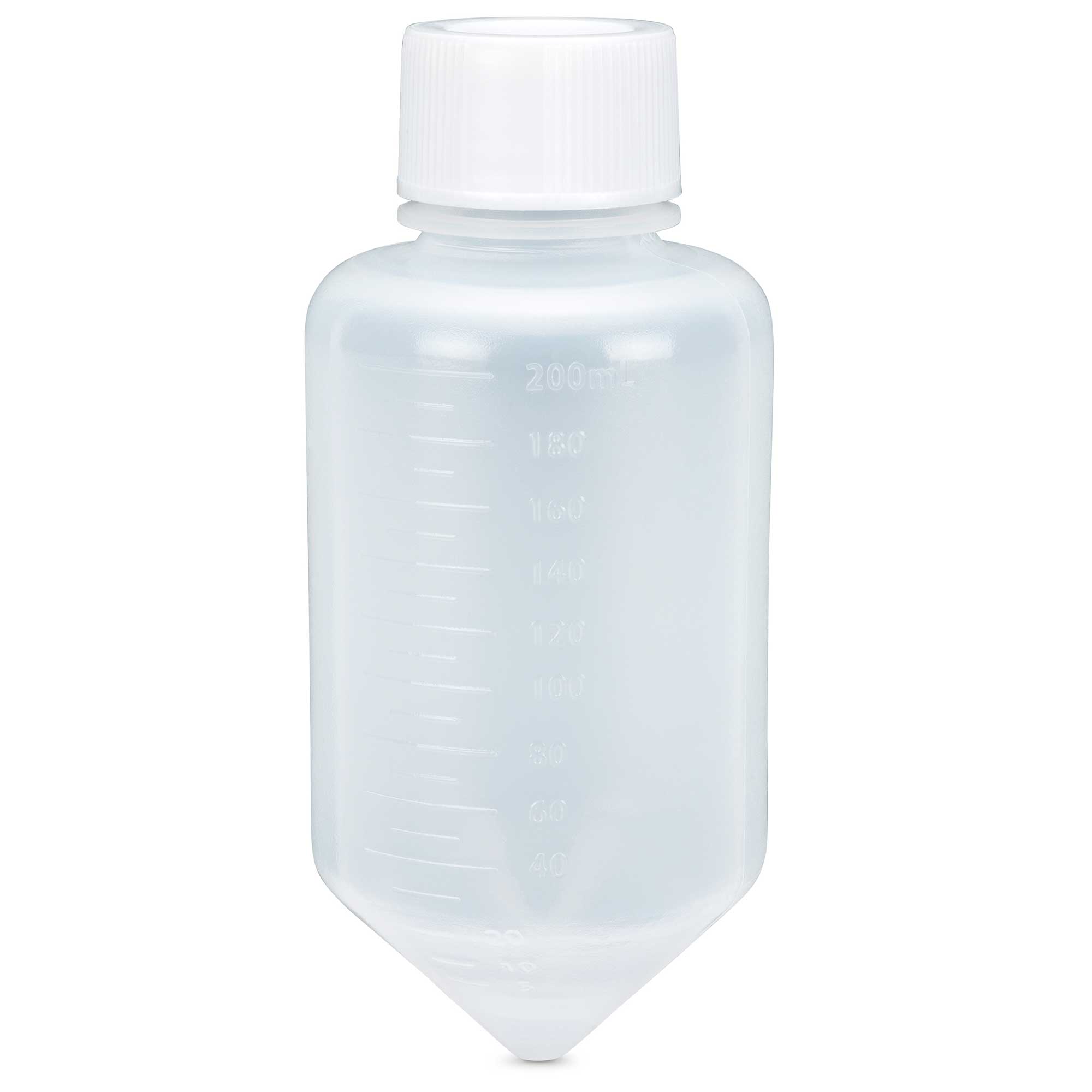 Globe Scientific Centrifuge Tube, 225mL Large Volume, Attached White Screw Cap, PP, 6/Bag Image