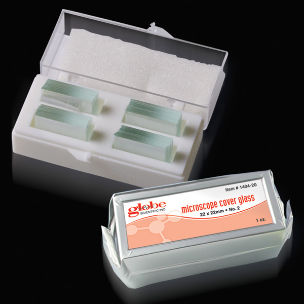 Globe Scientific Microscope Cover Glass, 24mm x 60mm, # 2 Thickness, 1 oz./Vacuum Pack, 10 Packs/Box (10 oz.) Image