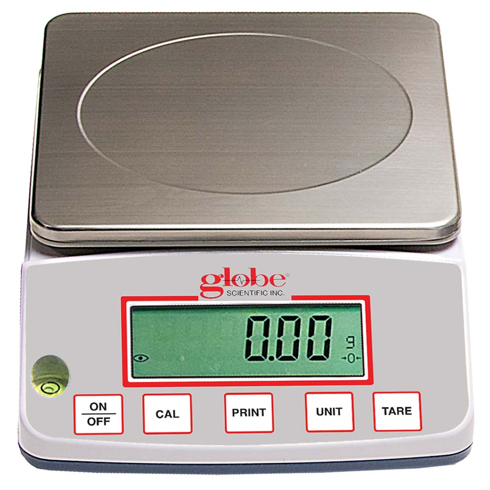 Globe Scientific Balance, Toploading, Basic, High Capacity, Portable, 3000g X 0.01g, External Calibration, 100-240V, 50-60Hz, External Batteries Image