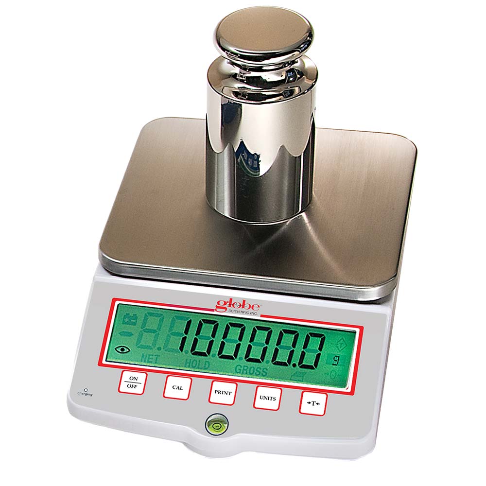 Globe Scientific Balance, Toploading, Basic, High Capacity, Portable, 6000g X 0.1g, External Calibration, 100-240V, 50-60Hz, External Batteries, Includes ISO/IEC 17025:2017 Caibration Certificate Image