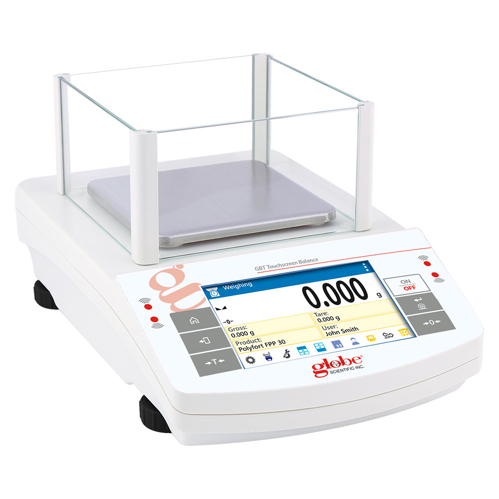 Globe Scientific Balance, Precision, Touchscreen, 1000g x 1mg, Internal Calibration, 100-240V, 50-60Hz Image