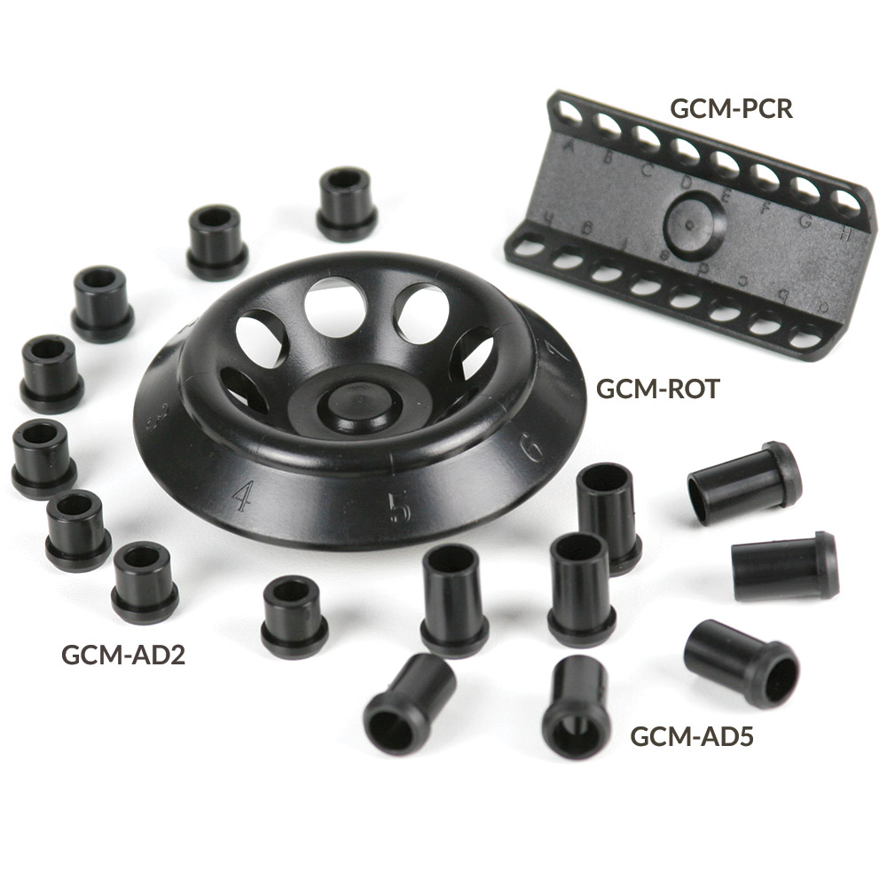 Globe Scientific Rotor Cavity Sleeves for use with GCM Series Mini Centrifuges, converts the rotor cavity for use with 0.2mL Microcentrifuge Tubes, 8 each Image