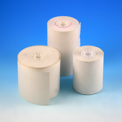 Globe Scientific Thermal Printer Paper, 58mm wide x 45mm diameter x 80 ft long, 3 Rolls/Pack, 16 Packs/Unit Image