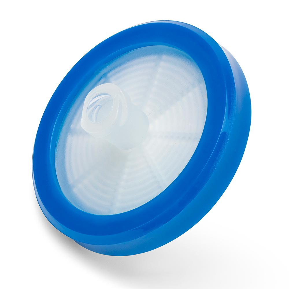 Globe Scientific Syringe Filter, CA/GF Membrane, 0.22?m Porosity, 30mm Diameter, PP Housing, STERILE, Individually Wrapped Image