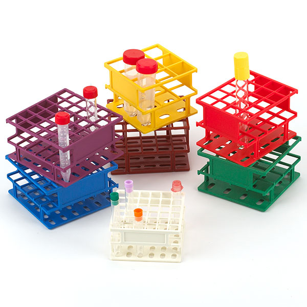 Globe Scientific Wireless Tube Rack, 16mm, Half Size: 36-Place, Nylon, Orange Image