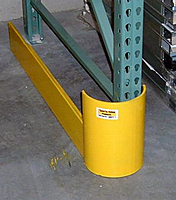 Curved End of Aisle Rack Guard - 42" Left End of Aisle, 1/2" Thickness - Collision Awareness Image