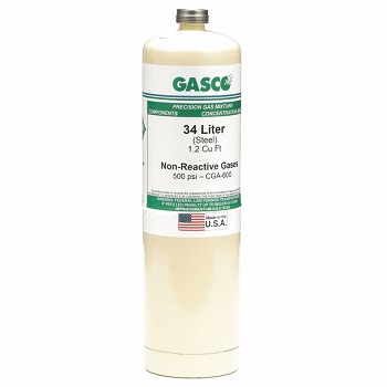 Gasco 34LS-1 Zero Air 20.9% Vol., 34 Liter Cylinder 0, 34LS-1 Zero Air 20.9% Vol., 34 Liter Cylinder