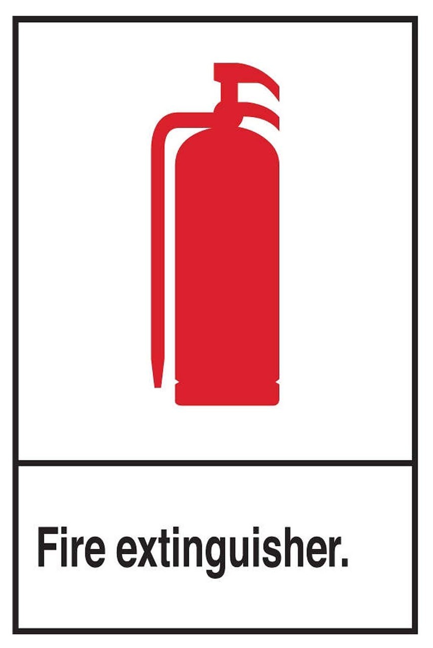ZING Eco Safety Sign, Fire Extinguisher w/Picto, 14Hx10W, Recycled Polystyrene Self Adhesive