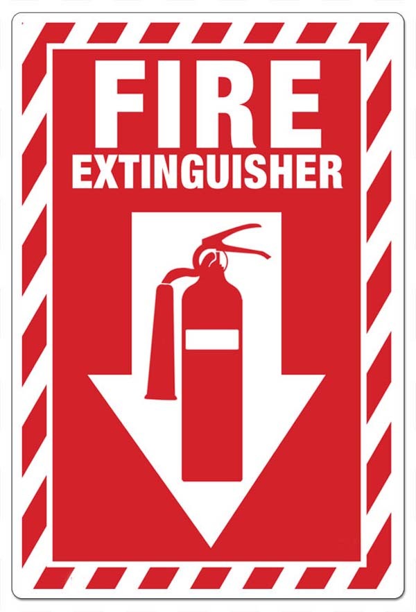 ZING Eco Safety Sign, Fire Extinguisher w/Picto, 10Hx14W, Recycled Plastic