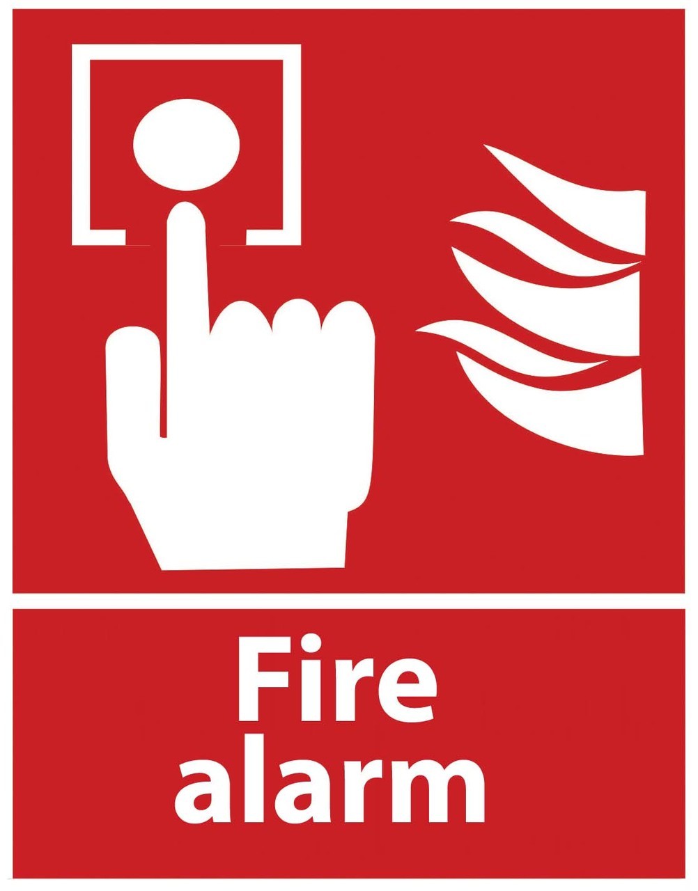 ZING Eco Safety Sign, Fire Alarm w/Picto, 14Hx10W, Recycled Plastic, Glow in Dark