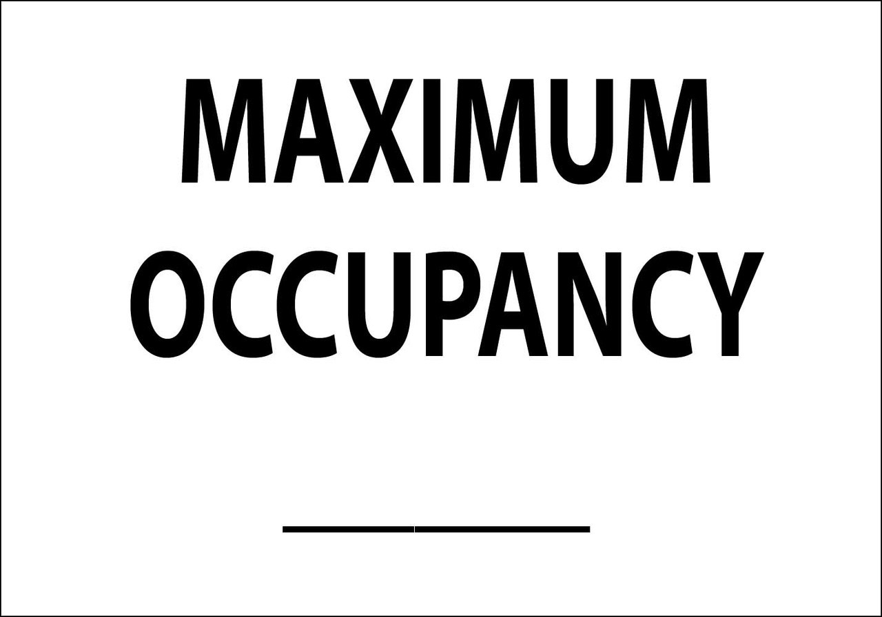 ZING Eco Safety Sign, Maximum Occupancy, 10Hx14W, Recycled Plastic
