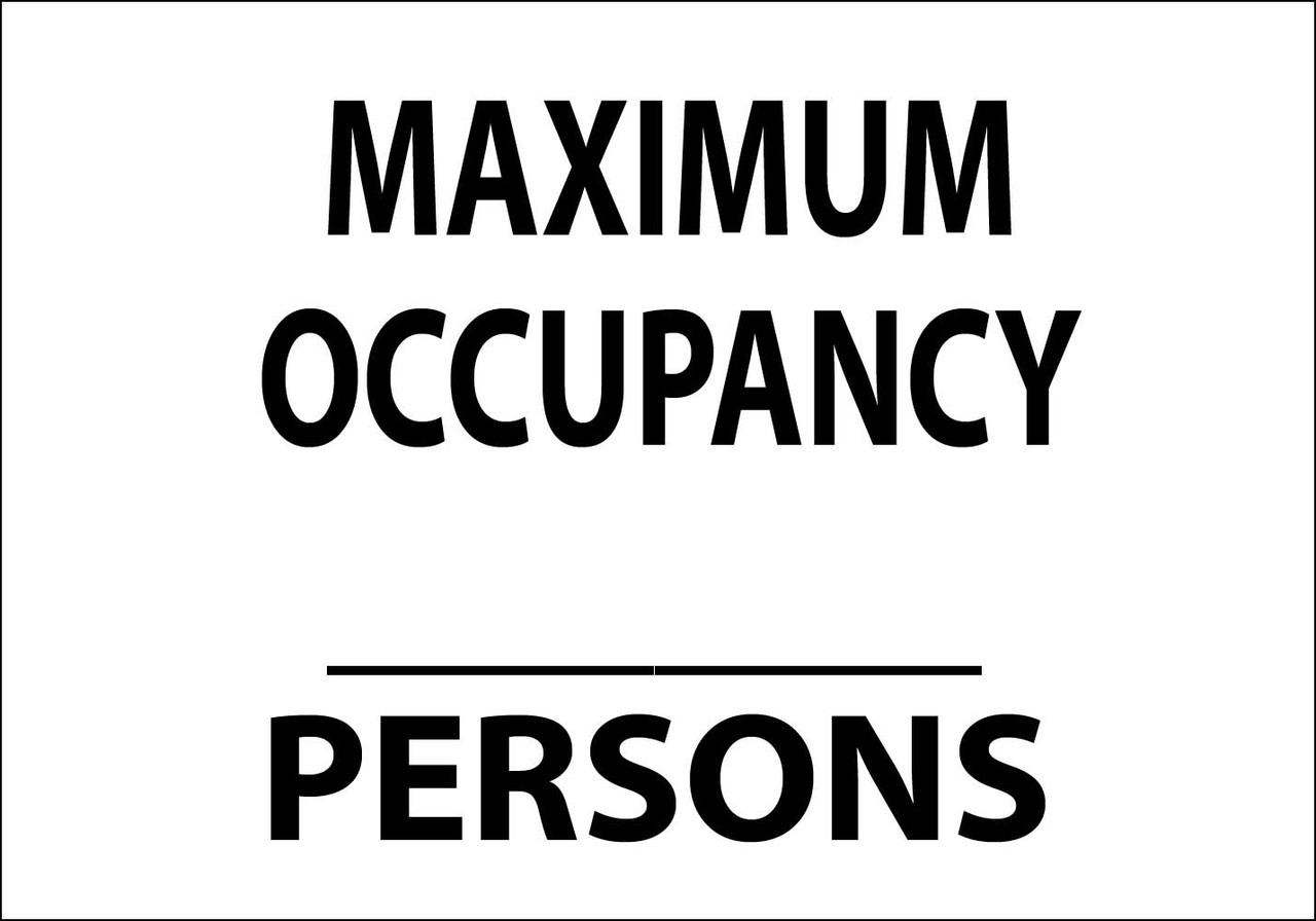 ZING Eco Safety Sign, Maximum Occupancy Persons, 10Hx14W, Recycled Plastic