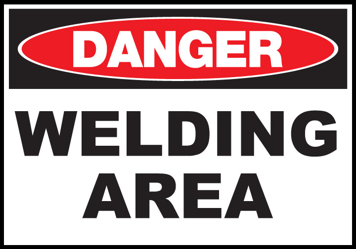 ZING Eco Safety Sign, DANGER Welding Area, 10Hx14W, Recycled Plastic