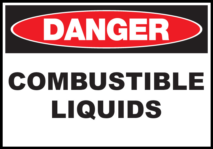 ZING Eco Safety Sign, DANGER Combustible Liquids, 10Hx14W, Recycled Plastic