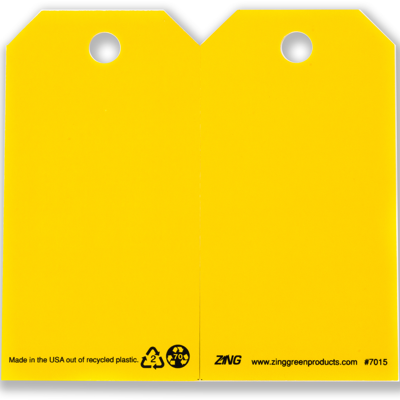 ZING Eco Safety Tag, Blank - Yellow, 5.75Hx3W, 10 Pack