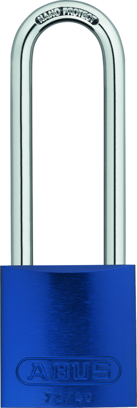ZING Aluminum Safety Padlock, Keyed Different, 3" Shackle, 1-9/16" Body, Blue