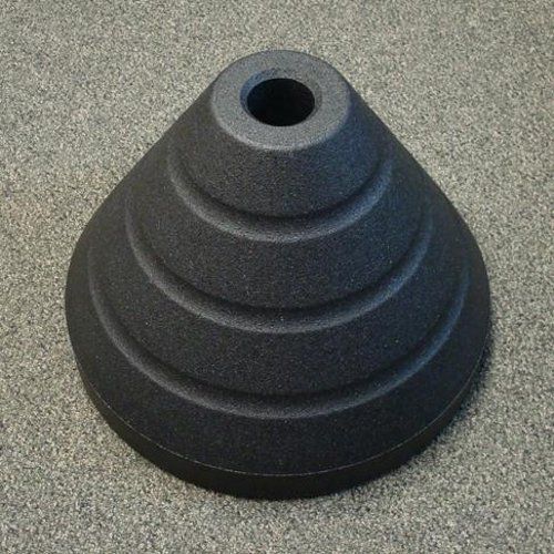 ZING Sign Base w/Round 2-3/8" Post Hole, Black Rubber