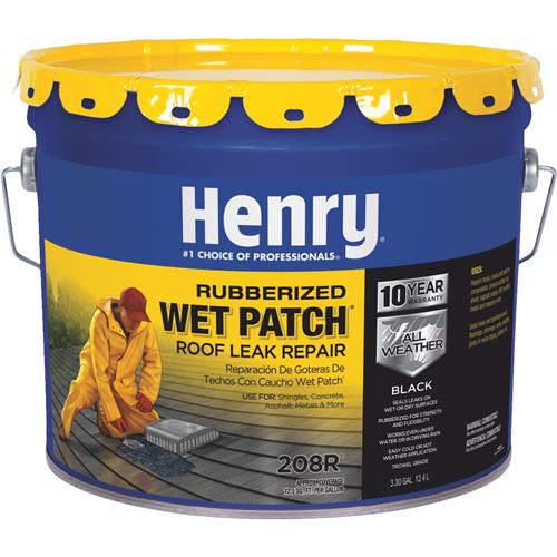 HE208R004 Henry Wet Patch Rubberized Roof Cement and Patching Sealant