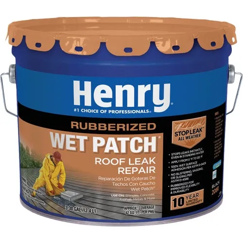 HE208R004 Henry Wet Patch Rubberized Roof Cement and Patching Sealant